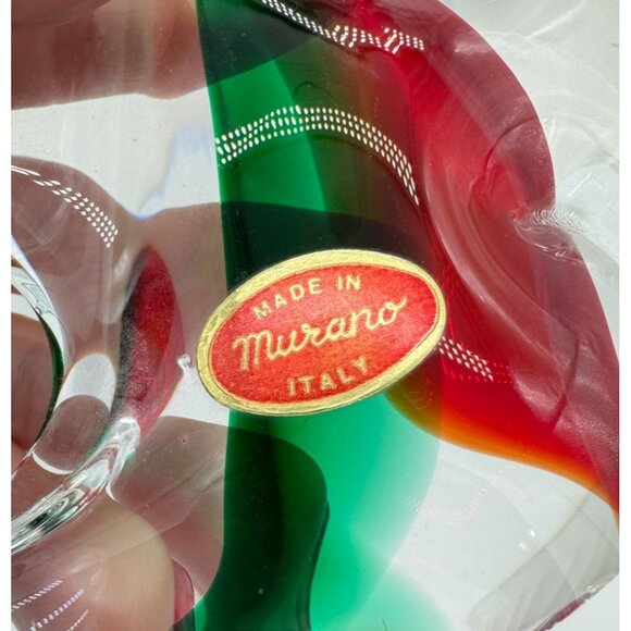 Vtg Murano Italy Art Glass Tropical Angel Fish Paperweight Figurine w/ Sticker - Picture 6 of 6